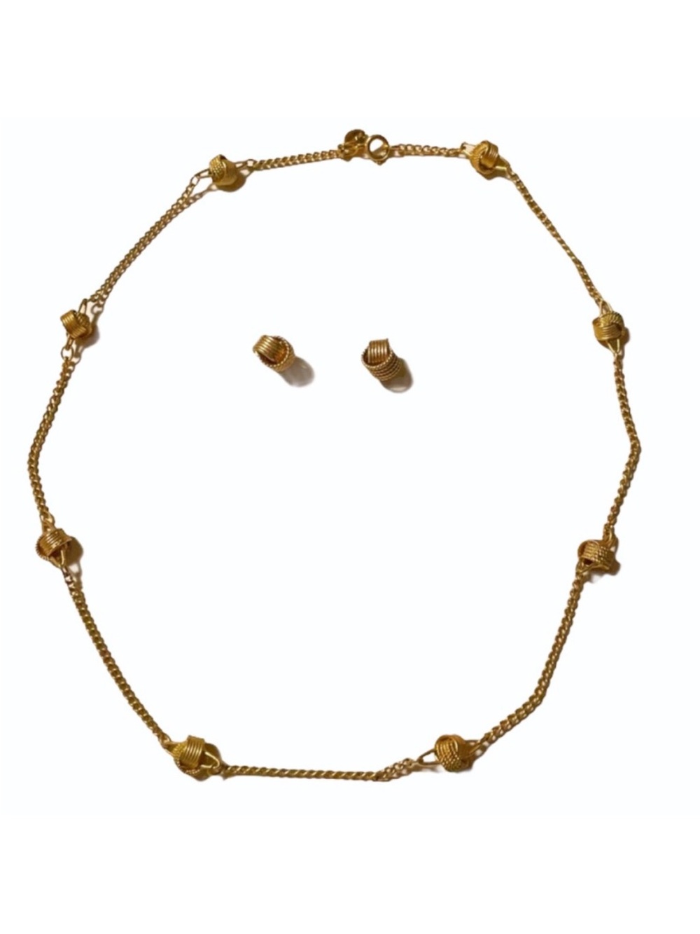 Vintage Avon gold knot matching jewelry set